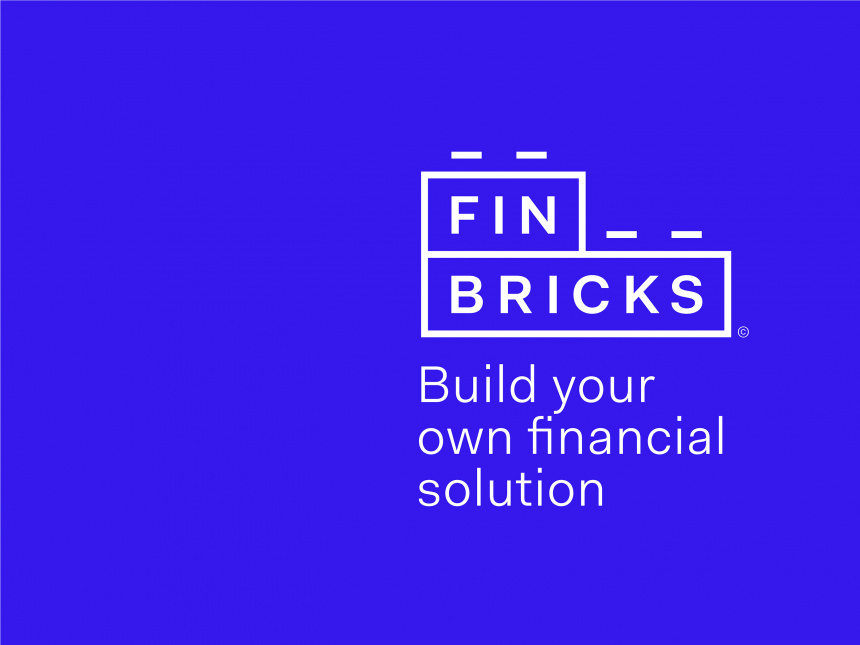 Finbrics #-# Visual identity & Website #-# A new open banking aggregation platform that gives an access to a wide range of financial data and banking products has been presented with a simple bricks kit logotype, isometric demonstrative illustrations and simplified colour schemes.